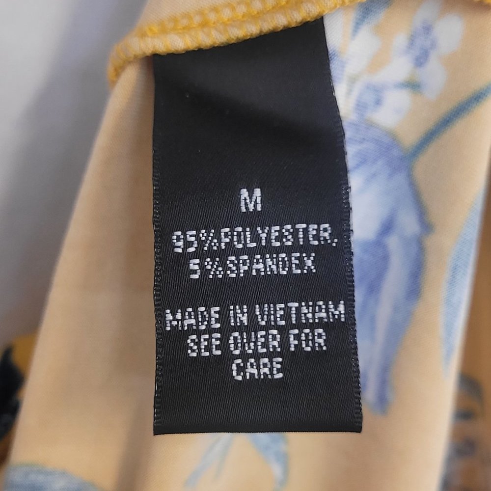 By & By Juniors Floral Yellow and Blue High Low Super Soft Faux Wrap Dress - Picture 9 of 10